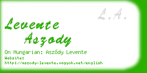 levente aszody business card