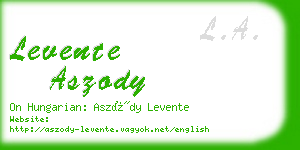 levente aszody business card